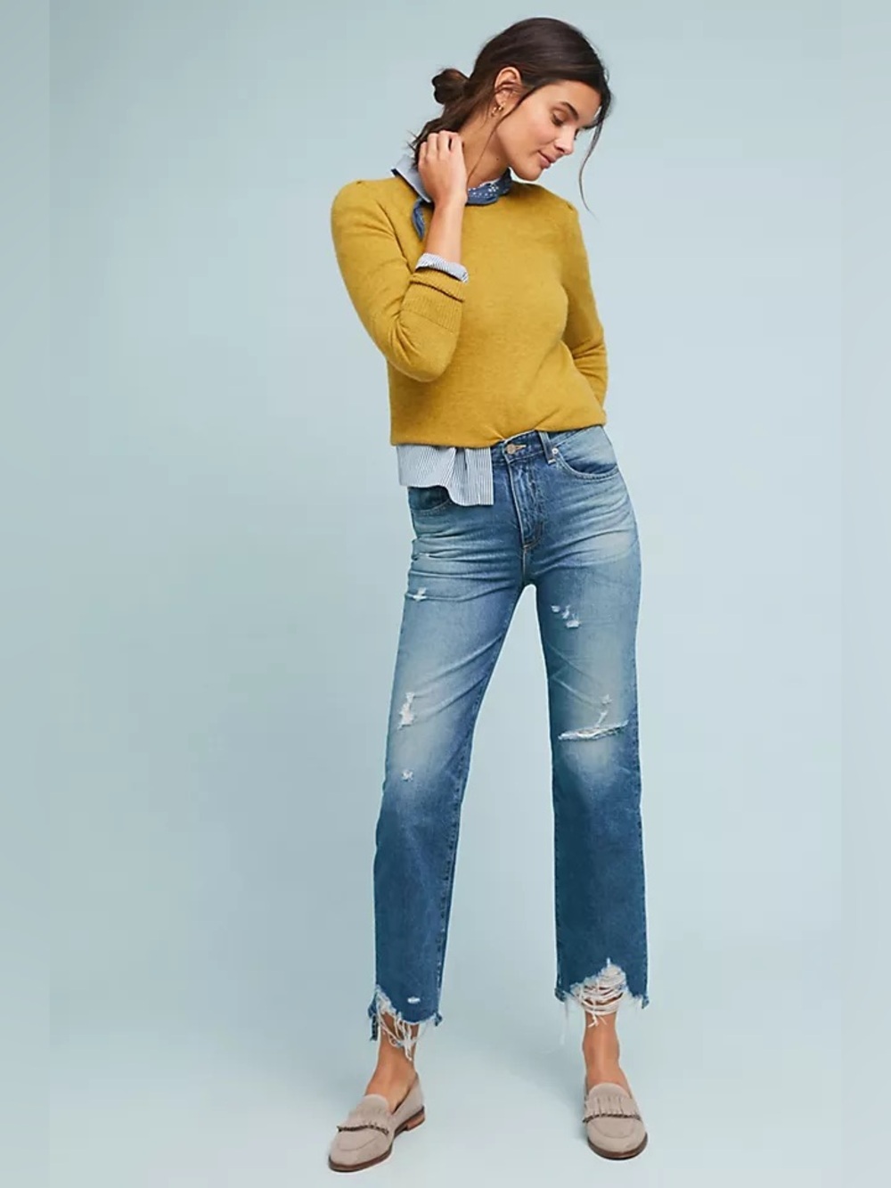 Anthropologie AG The Rhett High-Rise Cropped Straight Jeans